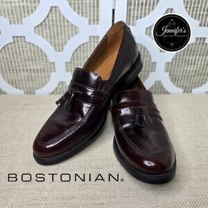 Bostonian NWOT Men's Burgundy Kinnon Step Leather Tassel Loafer Size 8M